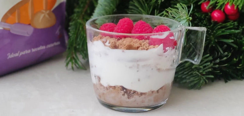 Vasito de crumble de galleta sin gluten