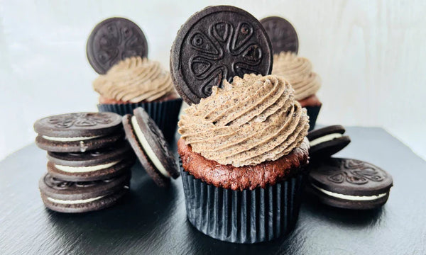 Cupcake sin gluten con buttercream de galletas Black&White