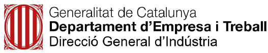 Generalitat de Catalunya – Departament d’Empresa i Treball – Direcció General d’Indústria